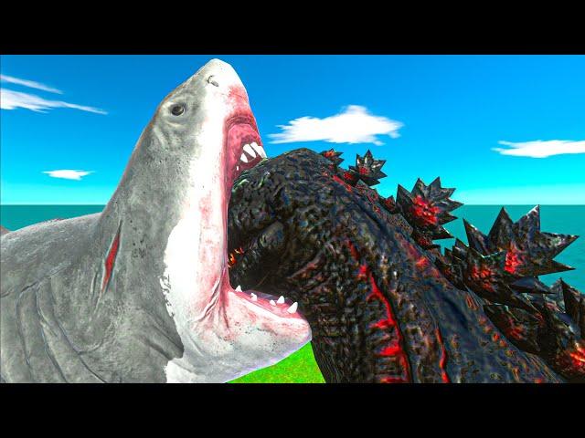 Big and Little Size vs Shin Godzilla - Animal Revolt Battle Simulator