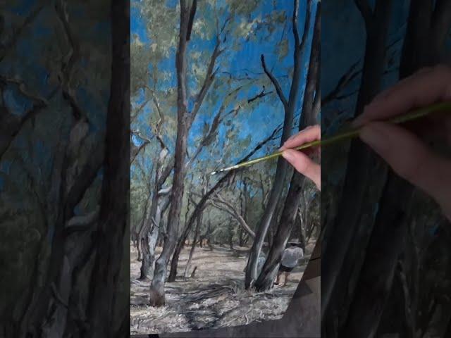 painting Australian trees #shorts #artist #timelapseart #oilpainting #aussie #art #trees #painter
