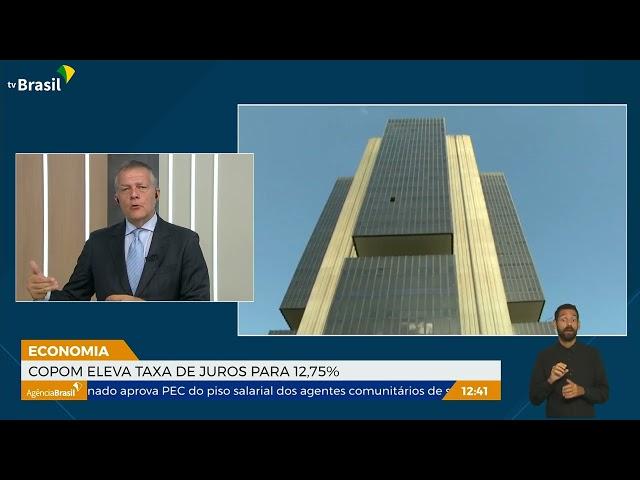 Copom eleva taxa de juros para 12,75%