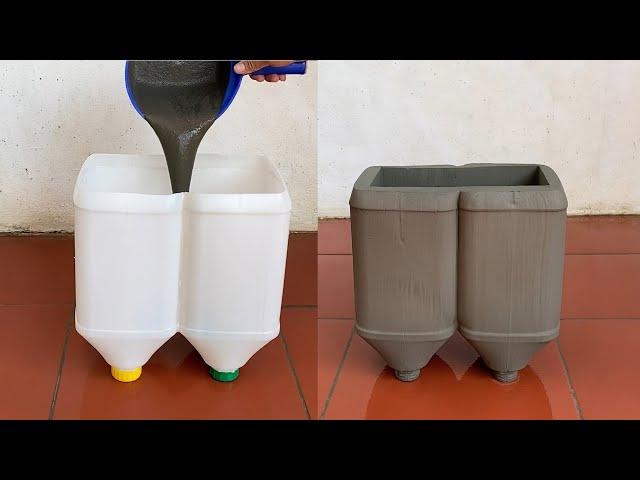 New Creative Ideas From Plastic Cans And Cement - How To Make beautiful Plant Pots At Home