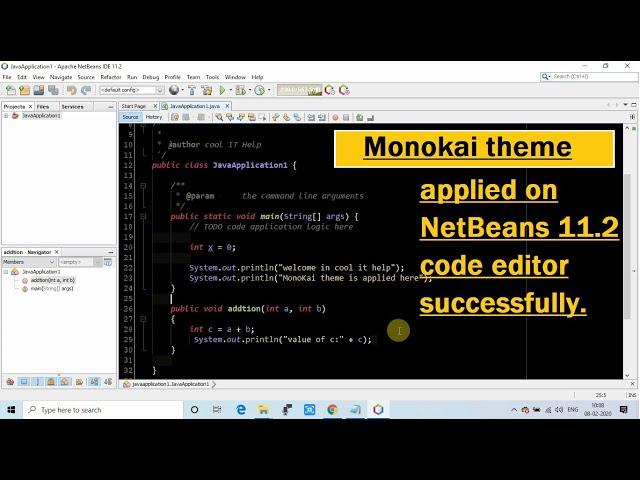 Apply Monokai theme on code editor in Apache NetBeans 11.2