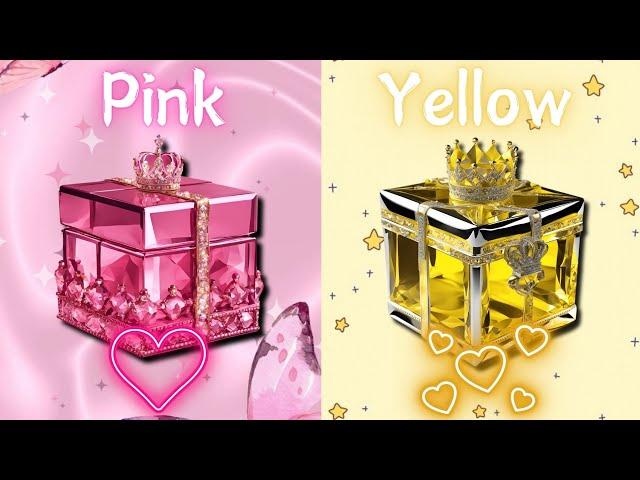 Choose your gift || 2 gift box challenge || pink vs yellow Edition #chooseyourgift