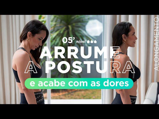 Exercício fácil para corrigir a postura em 5 minutos - Carol Borba 