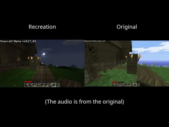 Comparison between the original Herobrine stream and its recreation