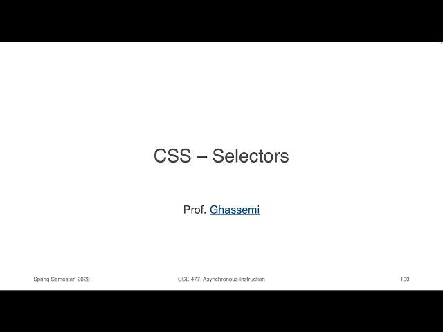 Web Application Development - CSS: Selectors