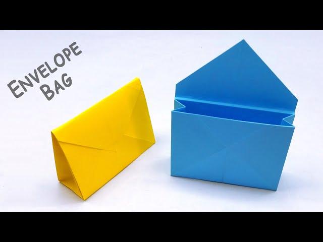 Origami Paper Handbag Shape Envelope  [Without Glue Tape] | Making Easy Paper Bag Envelopes