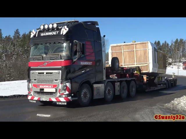 4K| Volvo FH16 750 XXL 8x4 Transports The Main Part Of A CAT 6015 Excavator