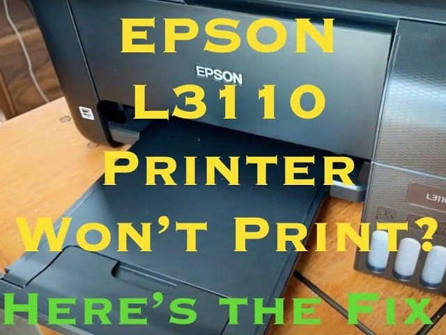 Epson L3110 Printer Won't Print? Quick Solution. Get Your L3110 Get Working Again Fast [EPSON L3110]