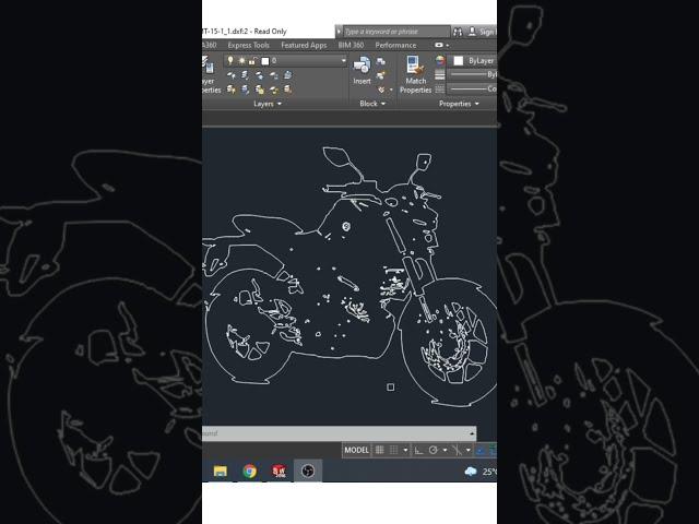 Bajaj MT -15 Sketched  In Autocad | #Shorts | #Autocad | #Solidworks