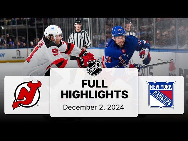 NHL Highlights | Devils vs. Rangers | December 02, 2024