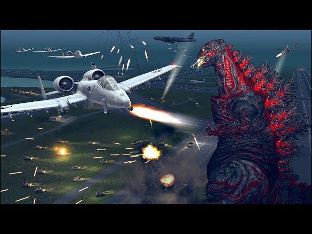 GODZILLA vs ENTIRE US ARSENAL - $700 BILLION DEFENSE