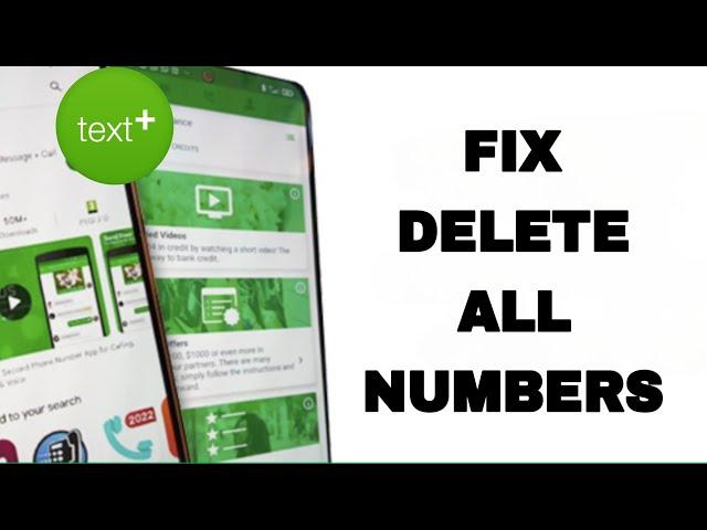 How To Fix And Solve TextPlus Delete All Numbers | Final Solution