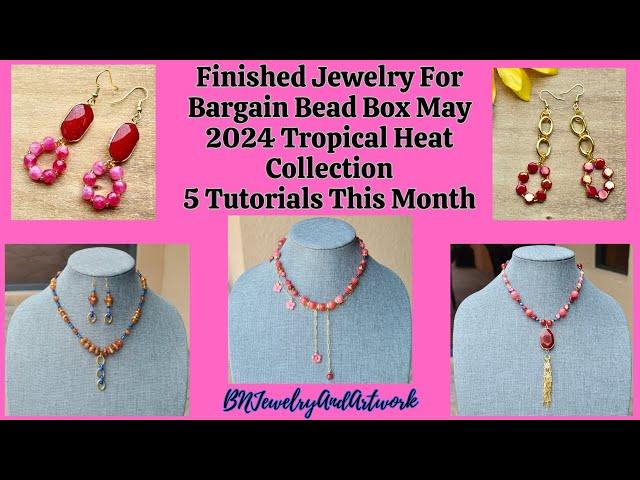 Finished Jewelry For Bargain Bead Box May 2024 Tropical Heat #beads #unboxing #jewelry #earrings