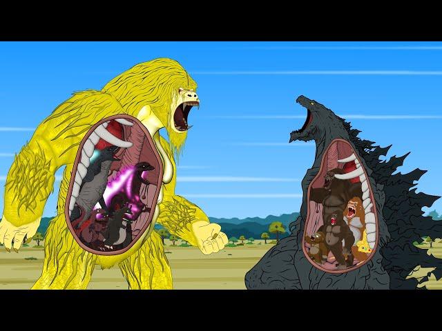 Rescue All Family GODZILLA & KONG, GODZILLA EARTH From Evolution of BOSS KING KONG - FUNNY CARTOON