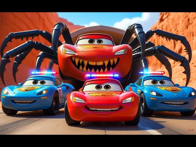 The Lightning McQueen Car Eater vs Police Cars vs Thomas Train | Hero Cars Adventure Episode