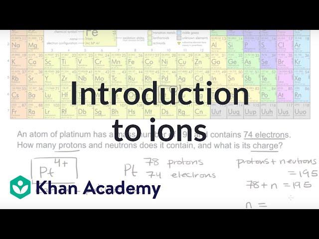 Introduction to ions | High school chemistry | Khan Academy