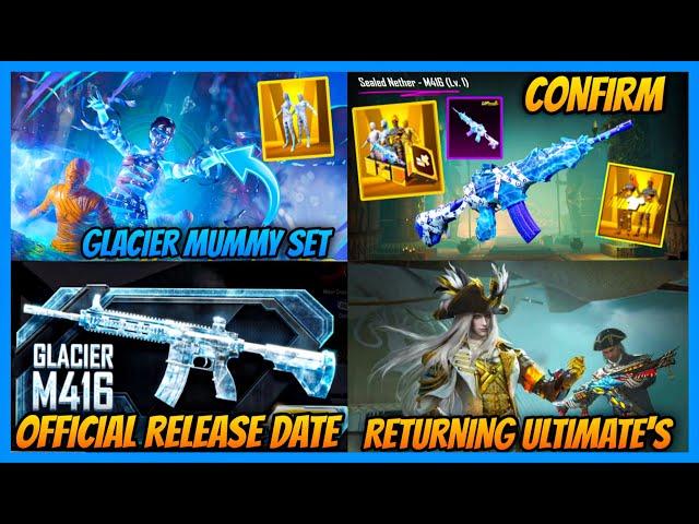 GLACIER MUMMY SET AND M416 GLACIER RELEASE DATE,  Sealed Nether M416 and Lava UZI in New 3.9 update