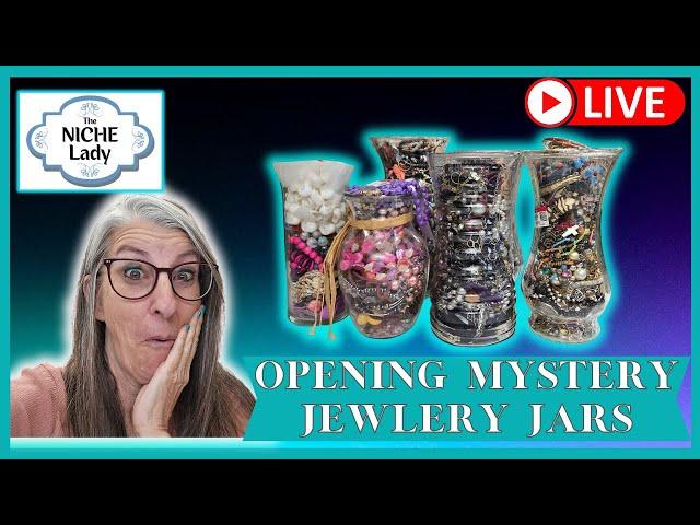 OPENING MYSTERY JEWELRY JARS - Live Sale with The Niche Lady