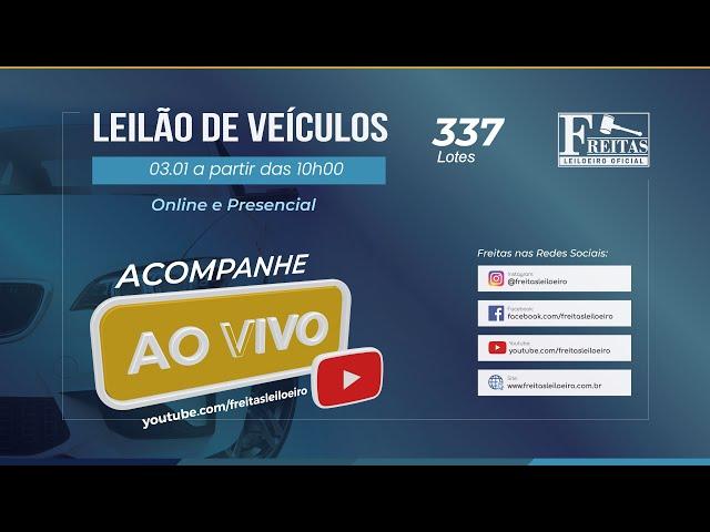 AO VIVO - Leilão Online de Veículos - Freitas Leiloeiro 03/01/2025