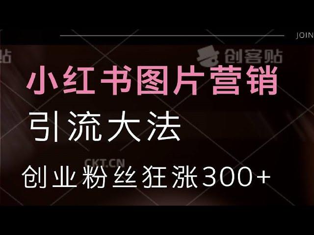 小红书图片营销，单图引流大法，助你笔记爆火，创业粉丝狂涨300+！