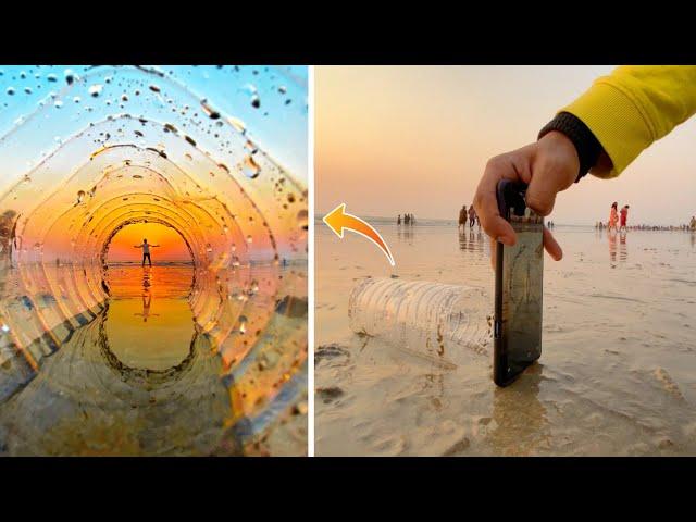 Creative Mobile Photography With Water Bottle To Go Viral #shorts