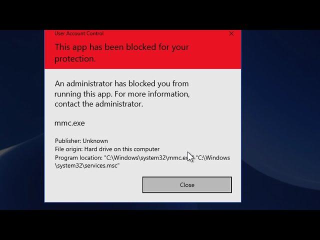 Fix This App has been blocked for your protection mmc.exe