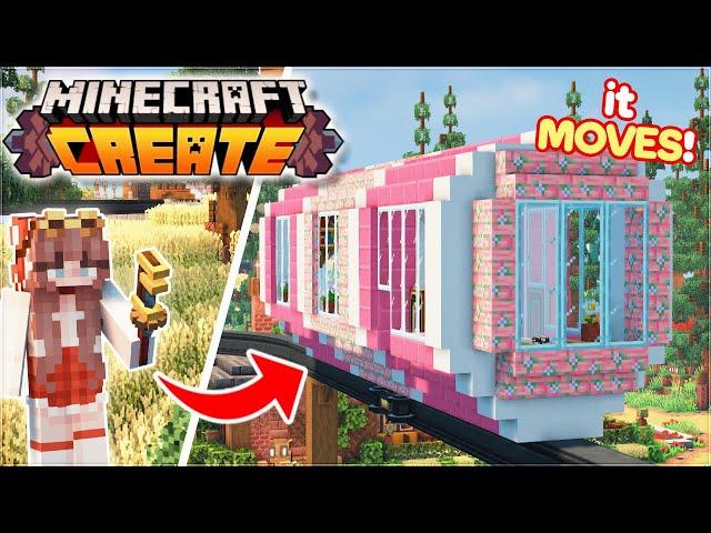 I built the cutest PINK TRAIN with the Minecraft CREATE MOD! ️ | Episode 7 (Finale)