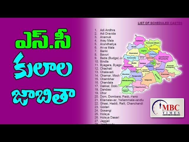 Telangana State SC Caste List | List of Scheduled Castes