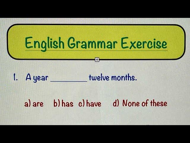 Choose the correct form of verbs | English Grammar Test