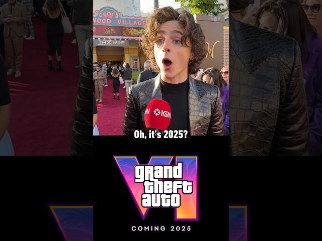 Watch Timothée Chalamet’s reaction to finding out GTA 6 comes out in 2025. #wonka #gta6 #gta #xbox