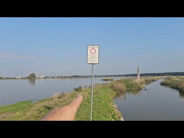 Flooding in Lower Silesia.  The flooded Oławka stream and the waters of the Odra.