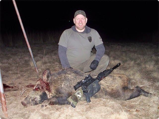 205 lb Headshot Boar 120 Yards Thermal Hog Hunt - Capre Sus