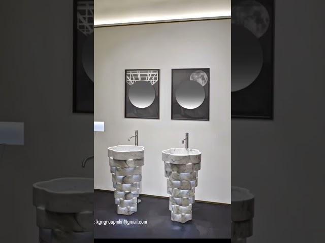 natural white marble customize washbasin as per architect designer .