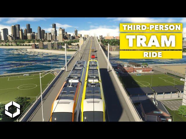 Third-Person Tram Ride | Cities Skylines 2 | Archipelago Heaven City