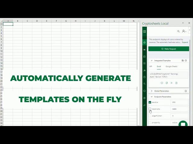 Automatically Generate Spreadsheet Templates with the Cryptosheets Console
