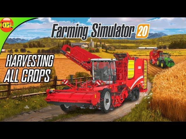 Harvesting all 10 Crops with AI Friends Farming Simulator 20 timelapse gameplay fs20