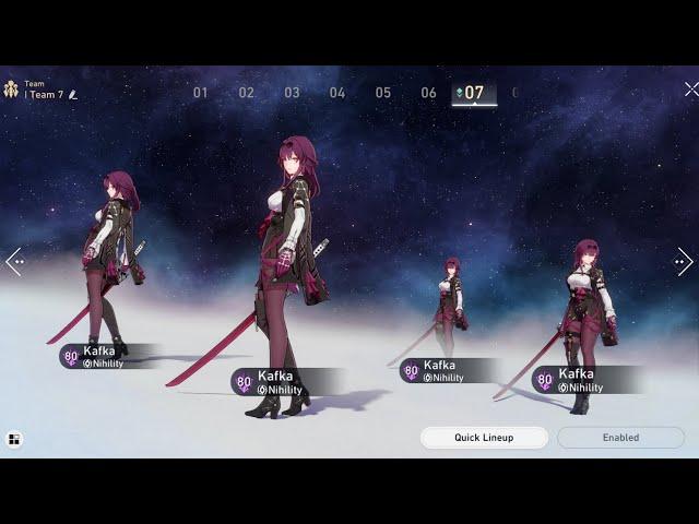 4 Kafka Duplicate Team Showcase Vs 5 Kafka  | Honkai Star Rail