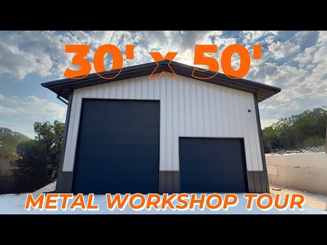 30x50 Metal Workshop Complete Tour | Metal Buildings with Concrete | WolfSteel Buildings