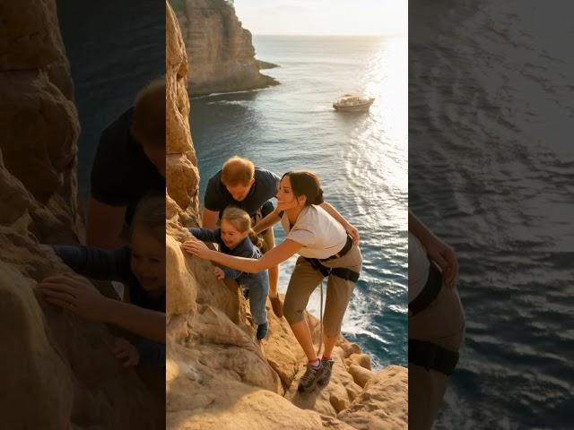 Ai art / Meghan climbing a cliff #adventure  #climbing #meghanmarkle #princeharry #baby #landscape