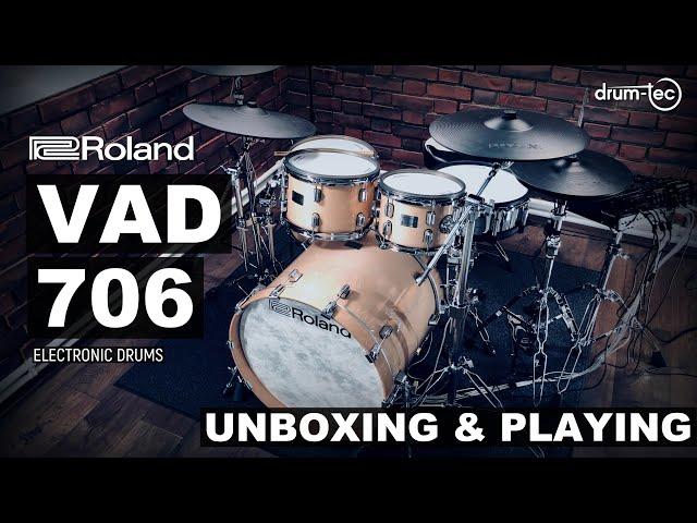 Roland VAD706 v-drums acoustic design electronic drums unboxing & playing