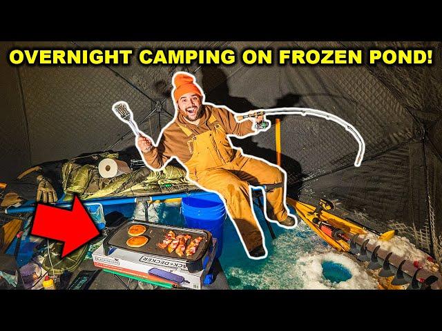 Overnight ICE CAMPING for the FIRST TIME!!!