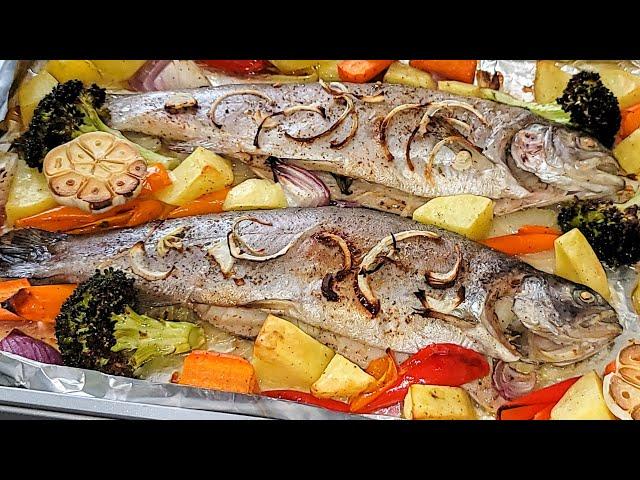 Incomparable trout in the oven with vegetables!