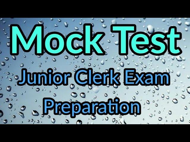 Mock Test - Junior Clerk Exam Preparation ll CSEB Rank Maker