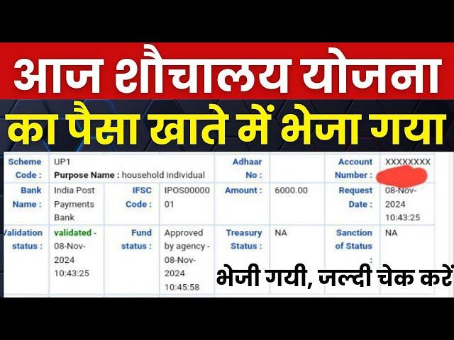 आज शौचालय योजना का पैसा 6000 भेजा गया | shauchalay Yojana ka Paisa kab aaega 2024