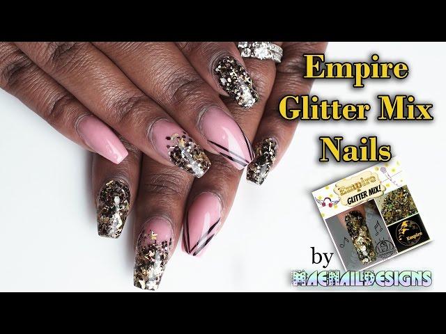 Black and Gold Glitter Nails | Empire Glitter Mix by MAENAILDESIGNS