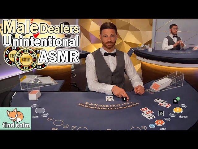 Unintentional ASMR  2h MALE Casino Dealer Compilation (Blackjack, Poker, Shuffling & Mumbling)