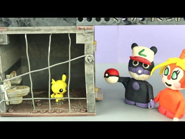 ピカチュウが悪いやつらに捕まった！【ポケモンおもちゃアニメ】