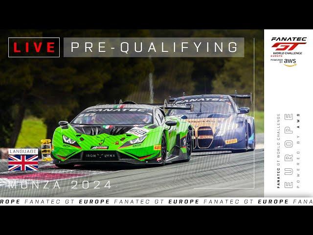 LIVE | Pre-Qualifying | Monza | Fanatec GT Europe 2024 (English)