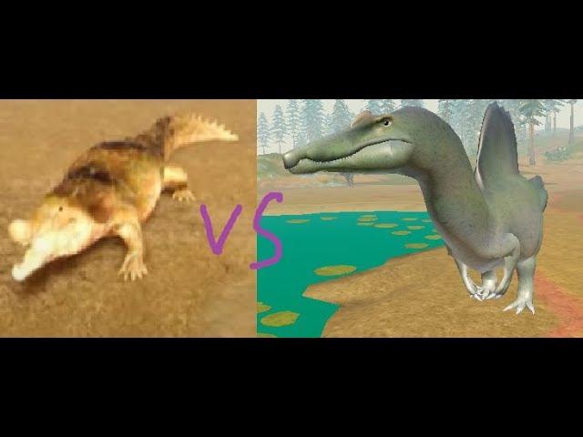 Spinosaurus vs Sarcosuchus dinosaur world mobile