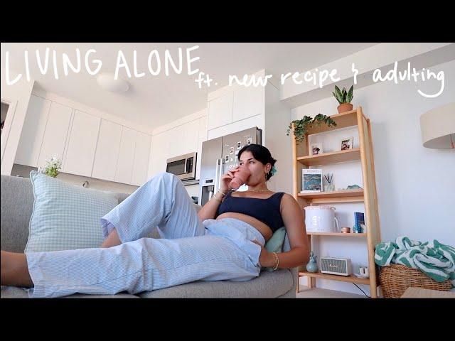 living alone vlog: chill day at home, cooking a new recipe, & adulting